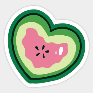 Heart Watermelon Slice Sticker